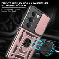Outdoor Panzer Hülle für Xiaomi Redmi 15 4G / 5G Handyhülle Kameraschutz Ringhalter in Rosegold