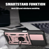 Outdoor Panzer Hülle für Xiaomi Redmi 15 4G / 5G Handyhülle Kameraschutz Ringhalter in Rosegold