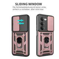 Outdoor Panzer Hülle für Xiaomi Redmi 15 4G / 5G Handyhülle Kameraschutz Ringhalter in Rosegold
