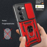 Outdoor Panzer Hülle für Xiaomi Redmi 15 4G / 5G Handyhülle Kameraschutz Ringhalter in Rot