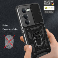 Outdoor Panzer Hülle für Xiaomi Redmi 15 4G / 5G Handyhülle Kameraschutz Ringhalter in Schwarz
