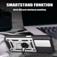 Outdoor Panzer Hülle für Xiaomi Redmi 15 4G / 5G Handyhülle Kameraschutz Ringhalter in Silber