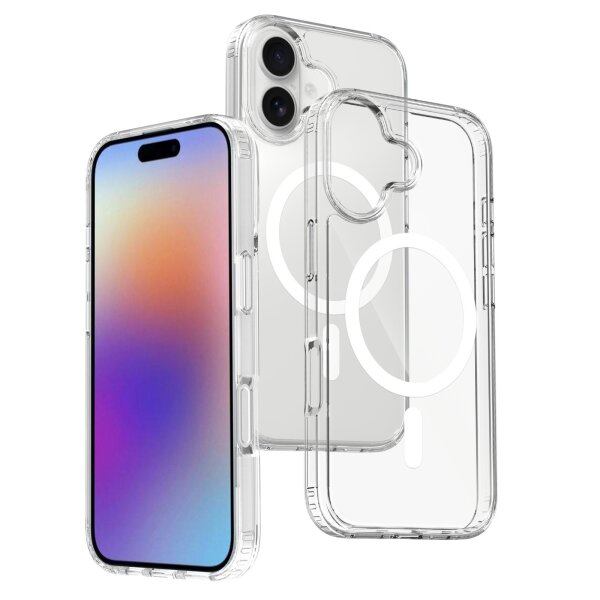 Hülle mit integrierter Magnet für iPhone 17 Handyhülle Bumper Transparent