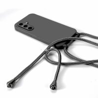 Handykette für Samsung Galaxy S25 FE Hanyhülle mit Band Hülle mit Kodel Smartphone Halskette in Schwarz