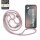 Handykette für Samsung Galaxy S25 FE Hanyhülle mit Band Hülle mit Kodel Smartphone Halskette in Rosa