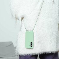 Handykette für Samsung Galaxy S25 FE Hanyhülle mit Band Hülle mit Kodel Smartphone Halskette in Mintgrün