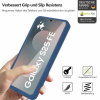 360° Grad Hülle für Samsung Galaxy S25 FE mit Integriertem Displayschutz Blau