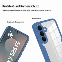 360° Grad Hülle für Samsung Galaxy S25 FE mit Integriertem Displayschutz Blau