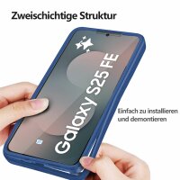 360° Grad Hülle für Samsung Galaxy S25 FE mit Integriertem Displayschutz Blau