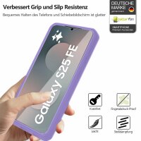 360° Grad Hülle für Samsung Galaxy S25 FE mit Integriertem Displayschutz Lila