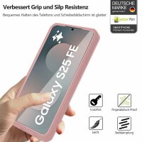 360° Grad Hülle für Samsung Galaxy S25 FE mit Integriertem Displayschutz Rosa
