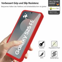 360° Grad Hülle für Samsung Galaxy S25 FE mit Integriertem Displayschutz Rot