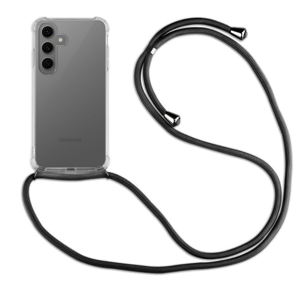 Handykette für Samsung Galaxy S25 FE Handyhülle mit Band Case Hülle mit Kordel Hand Schwarz