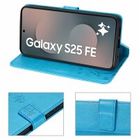 Handy Tasche für Samsung Galaxy S25 FE Hülle Handyhülle Klapphülle Wallet Case in Blau