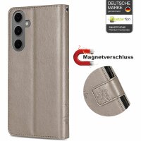 Handy Tasche für Samsung Galaxy S25 FE Hülle Handyhülle Klapphülle Wallet Case in Grau