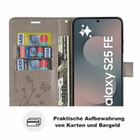 Handy Tasche für Samsung Galaxy S25 FE Hülle Handyhülle Klapphülle Wallet Case in Grau
