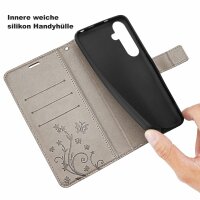 Handy Tasche für Samsung Galaxy S25 FE Hülle Handyhülle Klapphülle Wallet Case in Grau