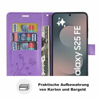 Handy Tasche für Samsung Galaxy S25 FE Hülle Handyhülle Klapphülle Wallet Case in Lila