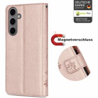 Handy Tasche für Samsung Galaxy S25 FE Hülle Handyhülle Klapphülle Wallet Case in Rosegold