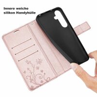 Handy Tasche für Samsung Galaxy S25 FE Hülle Handyhülle Klapphülle Wallet Case in Rosegold