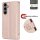 Handy Tasche für Samsung Galaxy S25 FE Hülle Handyhülle Klapphülle Wallet Case in Rosegold