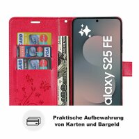 Handy Tasche für Samsung Galaxy S25 FE Hülle Handyhülle Klapphülle Wallet Case in Rot