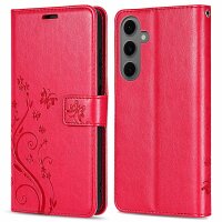 Handy Tasche für Samsung Galaxy S25 FE Hülle Handyhülle Klapphülle Wallet Case in Rot