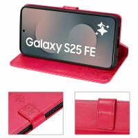Handy Tasche für Samsung Galaxy S25 FE Hülle Handyhülle Klapphülle Wallet Case in Rot