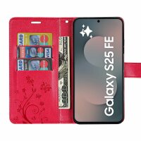 Handy Tasche für Samsung Galaxy S25 FE Hülle Handyhülle Klapphülle Wallet Case in Rot