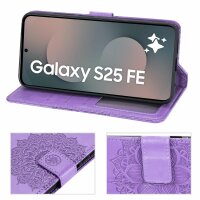 Handy Tasche für Samsung Galaxy S25 FE Hülle Handyhülle Klapphülle Wallet Case in Lila