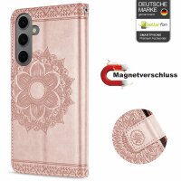 Handy Tasche für Samsung Galaxy S25 FE Hülle Handyhülle Klapphülle Wallet Case in Rosegold
