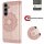Handy Tasche für Samsung Galaxy S25 FE Hülle Handyhülle Klapphülle Wallet Case in Rosegold