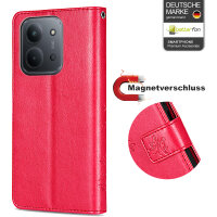 Hülle für Xiaomi Redmi 15C Handy Tasche Handyhülle Wallet Case Flip Cover Rot