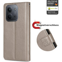 Hülle für Xiaomi Redmi 15C Handy Tasche Handyhülle Wallet Case Flip Cover Grau