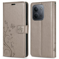 Hülle für Xiaomi Redmi 15C Handy Tasche Handyhülle Wallet Case Flip Cover Grau