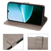 Hülle für Xiaomi Redmi 15C Handy Tasche Handyhülle Wallet Case Flip Cover Grau