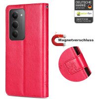 Hülle für Xiaomi Redmi 15 4G / 5G Handy Tasche Handyhülle Wallet Case Flip Cover Rot