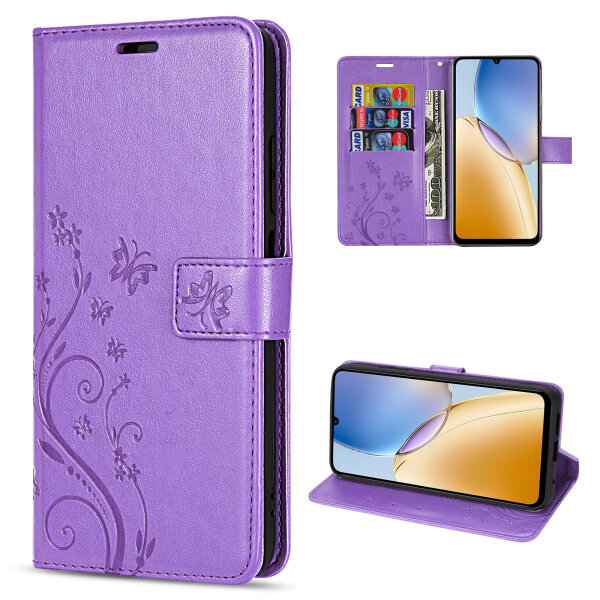Hülle für ZTE Blade A56 Handy Tasche Handyhülle Hülle Schutzhülle Klapphülle in Lila