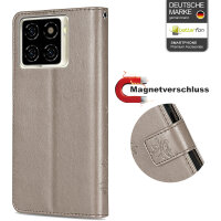 Hülle für ZTE Blade A56 Handy Tasche Handyhülle Hülle Schutzhülle Klapphülle in Grau