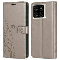 Hülle für ZTE Blade A56 Handy Tasche Handyhülle Hülle Schutzhülle Klapphülle in Grau
