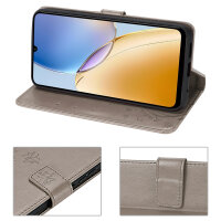 Hülle für ZTE Blade A56 Handy Tasche Handyhülle Hülle Schutzhülle Klapphülle in Grau