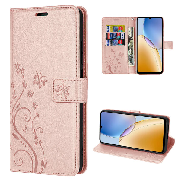 Hülle für ZTE Blade A56 Handy Tasche Handyhülle Hülle Schutzhülle Klapphülle in Rosegold