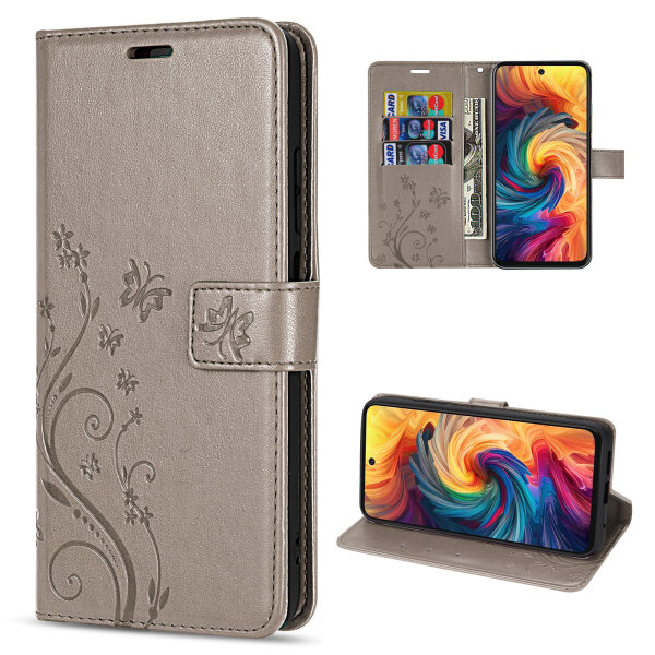 Hülle für ZTE Blade V70 Handy Tasche Handyhülle Hülle Schutzhülle Klapphülle in Grau