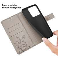 Hülle für ZTE Blade V70 Handy Tasche Handyhülle Hülle Schutzhülle Klapphülle in Grau