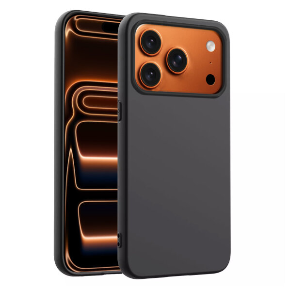 Hülle für Apple iPhone 17 Pro Max Handyhülle Back Cover Silikon Case Bumper in Schwarz