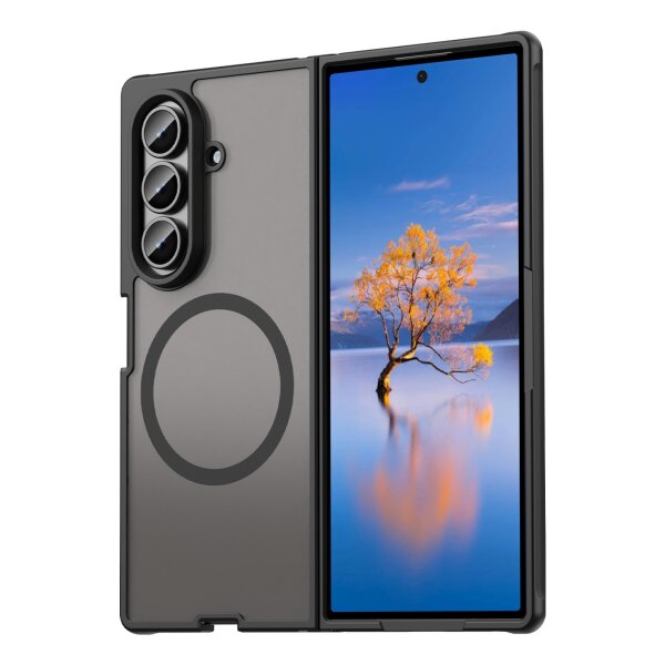Matte Case Magnetisches für Samsung Galaxy Z Fold 7 Schutzhülle Kratzfest Passgenau in Schwarz