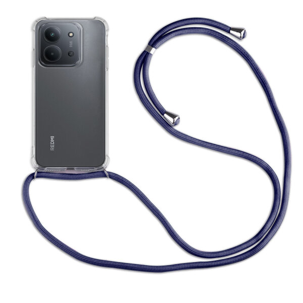 Handykett für Xiaomi Redmi 15C (173 cm) Hülle mit Kordel Handyhülle mit Band in Blau