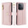 Handykette für Xiaomi Redmi 15C Hülle mit Band Handyhülle Kartenfächer PU Leder Umhängetasche Rosa