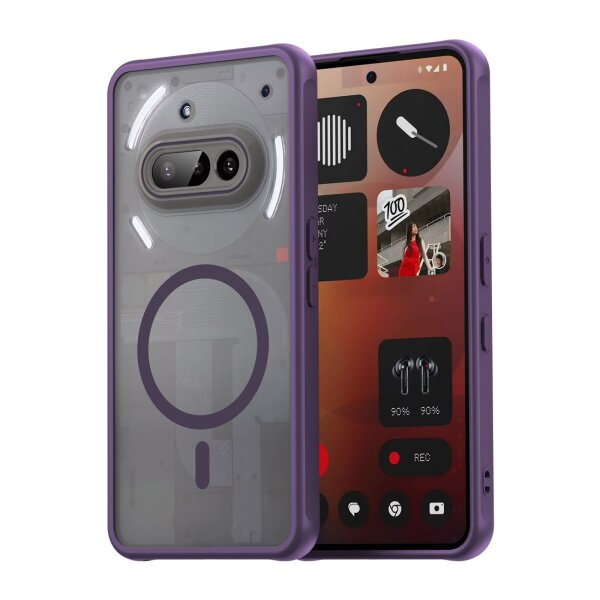 Matte Case Magnetisch Hülle für Nothing Phone 3A Schutzhülle Kratzfest Passgenau in Lila