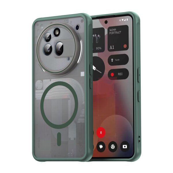 Matte Case Magnetisch Hülle für Nothing Phone 3A Pro Schutzhülle Kratzfest Passgenau in Grün